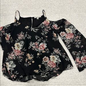 Floral Black Women's Top